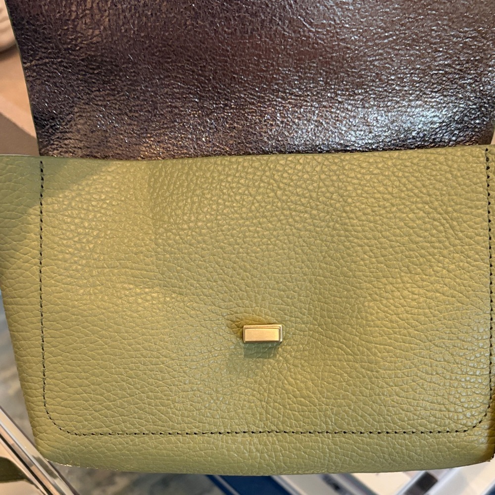 Botkier new with tags! Green Leather Crossbody Bag with Gold Accent - Picture 4 of 7